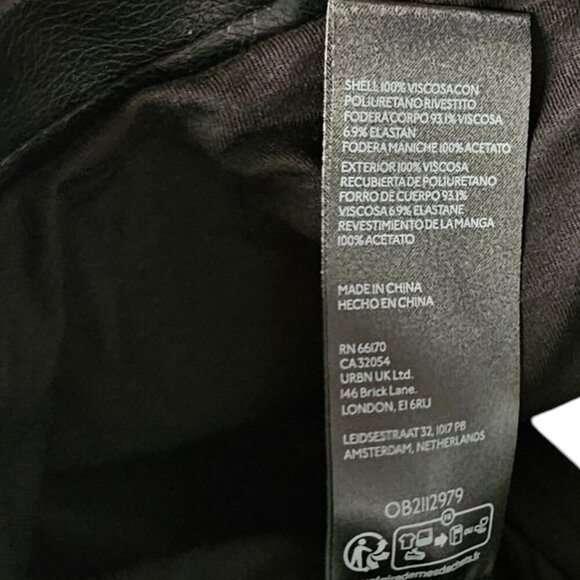 Anthropologie Maeve Oversized Faux-Leather Moto Jacket, Black, Edgy, Size M - Picture 5 of 8